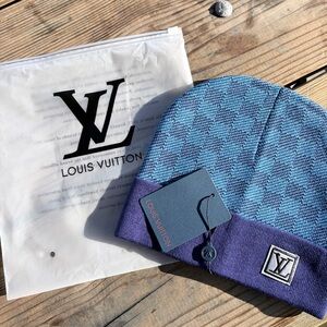 Louis Men's Blue and Purple Knit Beanie